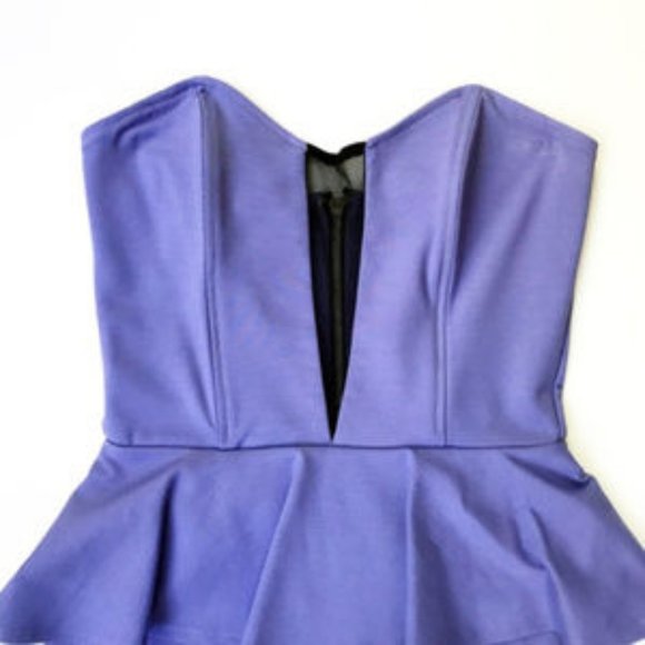 Arden B Lavender Strapless Peplum Dress size S - Picture 2 of 5